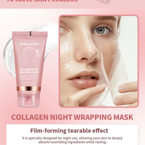 Lakerain Collagen Night Wrapping Mask Elasticity Hydration Care Reduces Sagging - Picture 5 of 15